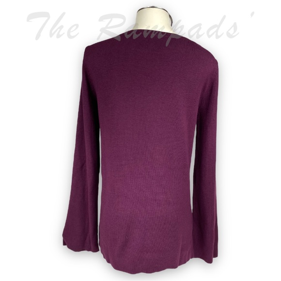 NWT Ann Taylor Purple Long-sleeve Shirt Size Women’s Medium - Picture 3 of 10